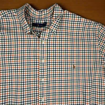 Ralph Lauren Shirt Mens 3XB Green Check Button Down Pocket Pony Preppy Fall - Image 1 of 4