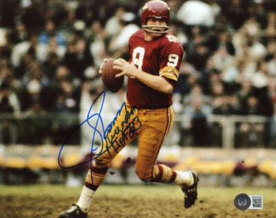 SONNY JURGENSEN SIGNED 8x10 PHOTO +HOF 83 WASHINGTON REDSKINS LEGEND BECKETT BAS Foto 1 de 2