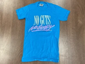VINTAGE NO GUTS NO GLORY YOUTH L SINGLE STITCH T SHIRT DEADSTOCK NOS ONEITA TEE - Picture 1 of 7