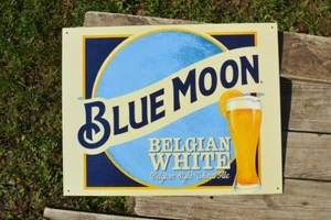 Blue Moon Brewing Company Tin Metal Sign - Belgian White Ale - Est. 1995 - Beer - Picture 1 of 4