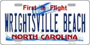WRIGHTSVILLE BEACH NORTH CAROLINA STATE BACKGROUND METAL NOVELTY LICENSE PLATE - Picture 1 of 1