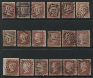 1857 1d Red Stars SG 40, white paper all with choice ideal SON numerals (41) - Picture 1 of 1