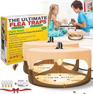 2er Flohfallen, Floh Lampe Trap, Schädlingsbekämpfer, Floh- und Bettwanzenfalle - Bild 1 von 24