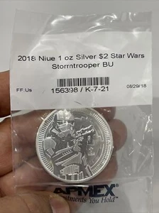 Moneda de plata 0,999 de Star Wars 2018 ""Storm Trooper"" Star Wars de una onza! Sellado Fa - Imagen 1 de 4