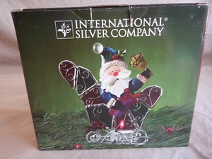 International Silver Company Weihnachtsmann und Schlitten Votivhalter Neu im Karton - Bild 1 von 6