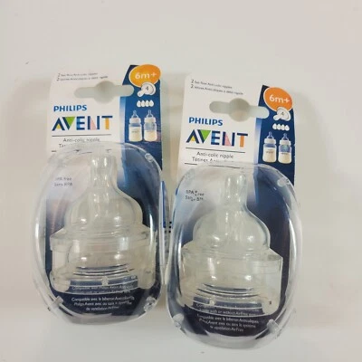 Lote de mamilos anti-cólicas Avent Fast Flow 6m+ - Imagem 1 de 2