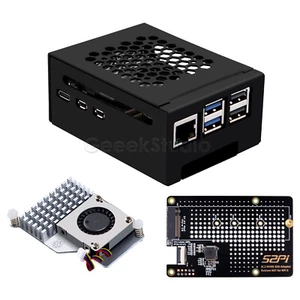 N07 Metal Case M.2 2280 PCIe to NVMe Bottom with Cooler for Raspberry Pi 5 - Picture 1 of 11