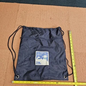 I'm an NYC Vax Champ! Drawstring bag Backpack Blue Zip Pocket New York City S6a - Picture 1 of 4