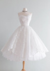 Robes de mariée vintage en dentelle années 1950 longueur thé blanc avec veste robes de mariée