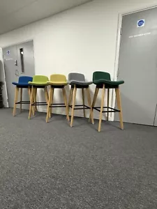 OrangeBox Cubb Bar Stool On Oak Frame 5 Fabric Colour Finishes Available. - Picture 1 of 11