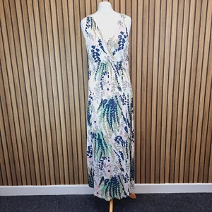 Boden Maxikleid creme grün geblümt 16 L Tall Jersey Stretch gerafft - Bild 1 von 11