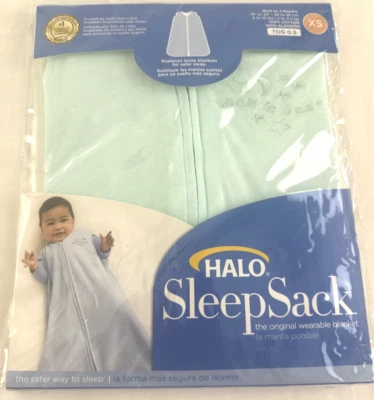 Halo Sleep Sack XS  0-3M Mint Green 100% Cotton Safeway Sleep Wearable Blanket - Image 1 of 4