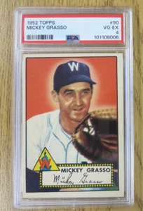 1952 Topps Mickey Grasso #90 Washington Senators PSA 4 Fresh Clean Slab - Picture 1 of 3