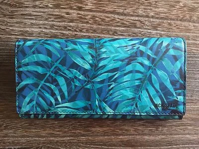 JACK SPADE BLUE PALM LEAF LEATHER MENS DESIGNER CONTINENTAL JACKET WALLET - NWT - Image 1 of 4