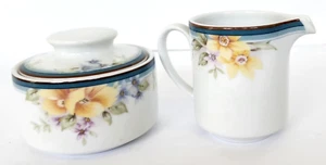 Christopher Stuart Tranquility Fine China Lidded Sugar Bowl and Creamer 2 Pc Set - Picture 1 of 9