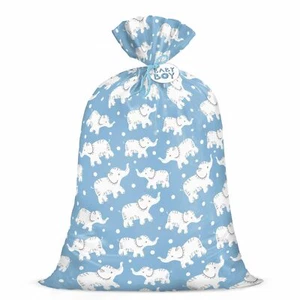 Blue Jumbo Plastic Gift Bag for Boy Baby Shower Birthday Holiday - Picture 1 of 7