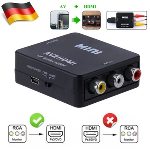 RCA auf HDMI Konverter AV zu HDMI Adapter 1080P Mini Cinch Composite CVBS Video  - Bild 1 von 18
