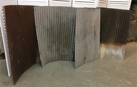 4 Galvanized Tin Sheets, Roof Ceiling Sink Backsplash, Architectural Salvage A18 Cover