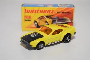 B11 1:64 3 INCH MATCHBOX SUPERFAST 44 FORD MUSTANG BOSS YELLOW MIB - Bild 1 von 15