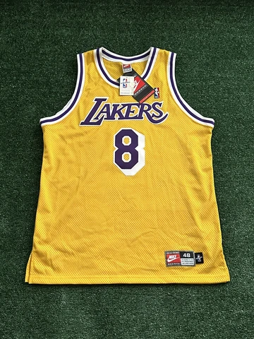 Authentic 90s Lakers Kobe Bryant #8 Nike Home Jersey Size 48 New With Tags Cover