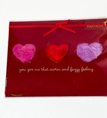 Papyrus Valentines Day Greeting Card Love Hearts You Give Warm and Fuzzy Feeling - Image 1 of 2