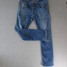 Denham Razor slim fit jeans 36x34 blue button fly scissor logo casual denim pant