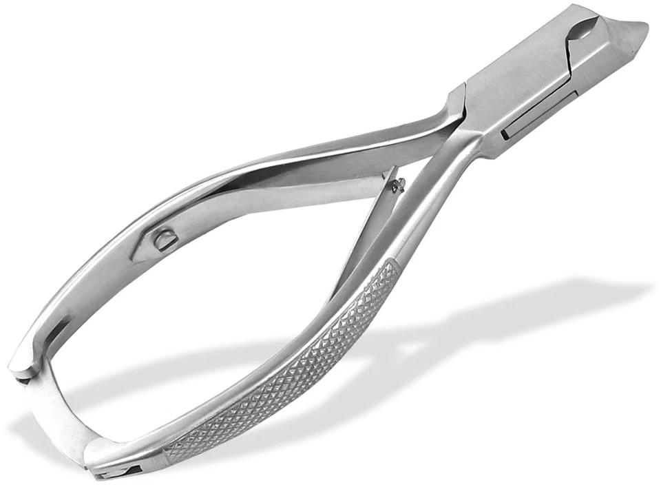 Feine Fuß-Nagelzange Kopfschneider 14 cm 12 mm Abgerundet gebogen Ohne Spitzen