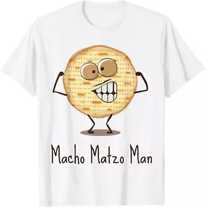 Macho Matzo Man Funny Happy Passover Gifts Kids Tee Shirts - Picture 1 of 10