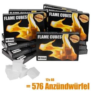 576x Grill Kamin Kohle Ofen Anzünder Anzündwürfel Kaminanzünder BBQ Flameup - Bild 1 von 7