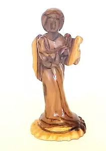 Auténtico arpa de lira tallada a mano ángel de madera de olivo bonito grano de madera 6,5" - Imagen 1 de 5
