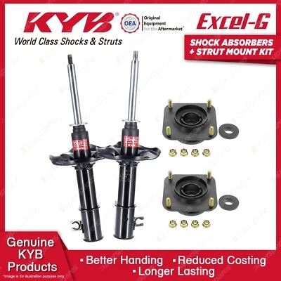 Pair Front KYB Shock Absorbers + Strut Top Mount Kit for Mazda 626 GF GW 97-02 - image 1 of 3