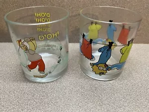 Simpsons Nutella Promotional Glasses- set of 2 Vintage - Picture 1 of 5