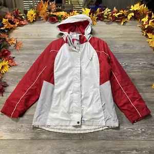 Athletic Works Ski Coat Size Medium (8-10) Red White 3-in-1 Lined Hood Womens - Picture 1 of 12
