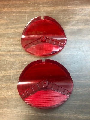 1957 OLDSMOBILE SUPER 88 98 TAIL LIGHT LAMP LENSES PAIR 925 - Image 1 of 4
