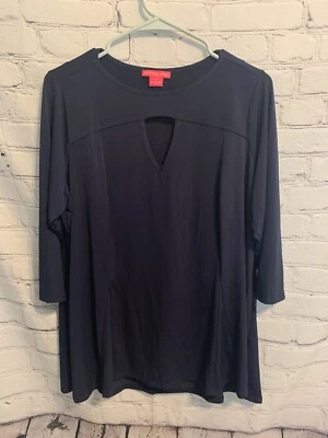 Blusa Sunny Leigh Feminina X Grande Azul Marinho Recorte Lisonjeiro - Imagem 1 de 3