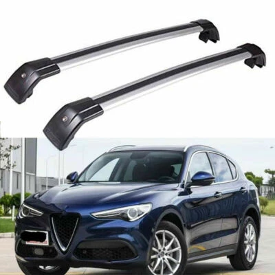Barra transversal de techo bloqueable 2 piezas apta para Alfa-Romeo Stelvio 2017-2025  Foto 1 de 4