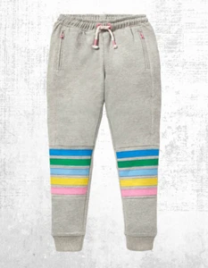Ex Mini Boden Boy's Full Length Warrior Knee Joggers in Grey/Rainbow - Picture 1 of 4