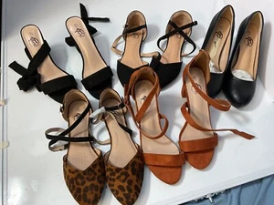 New 5 pair Size 9 TRARY dress shoes sandals heels flats - Picture 1 of 17