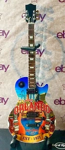 2017 HARD ROCK CAFE ORLANDO 9.5” TALL MINI CITY T GUITAR W/ STAND & BOX V17 - Picture 1 of 7