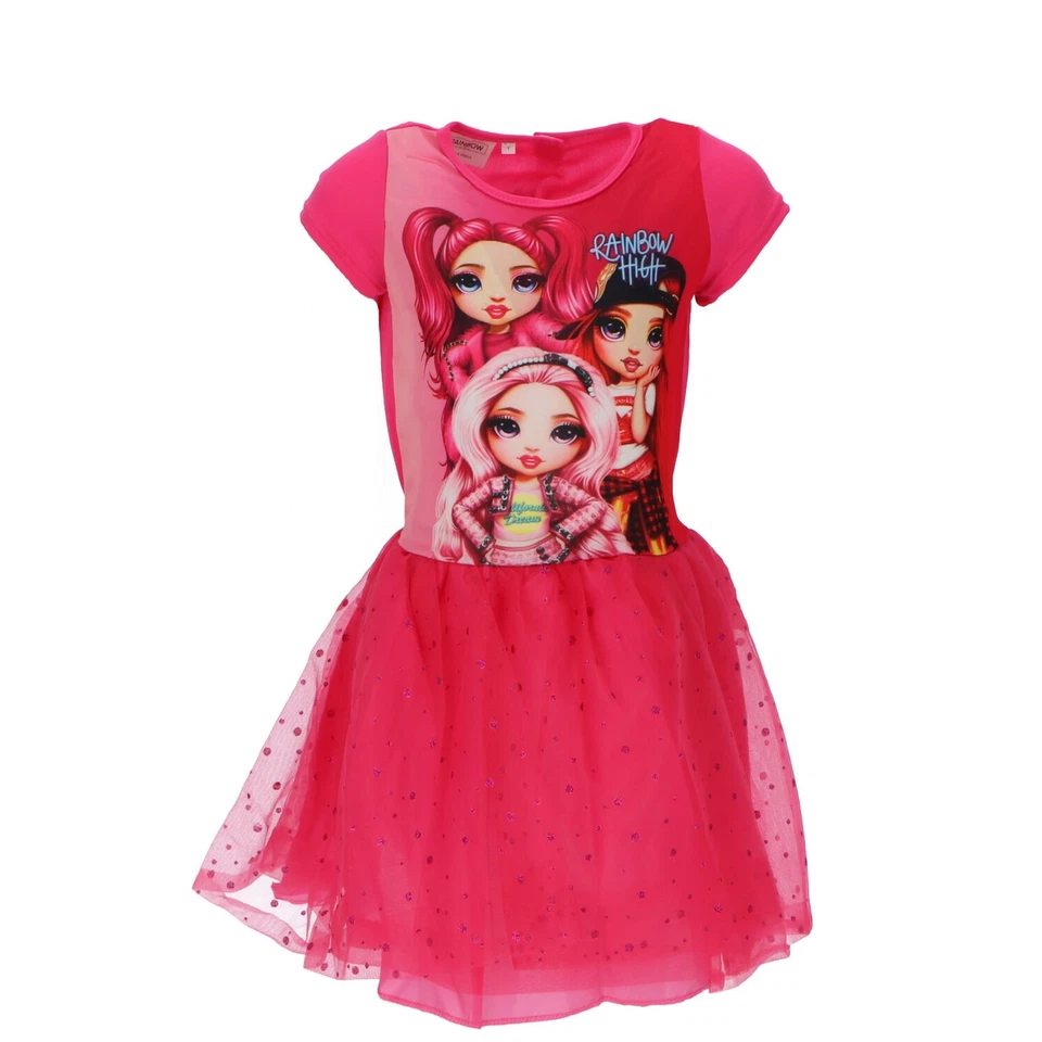Rainbow High Stylisches rotes Kleid 100% Polyester für Mädchen von 4-10 Jahre