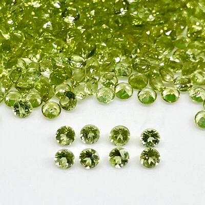 6 einzelne Peridot rund geschliffen round facet ca 2,25  mm nr  p2  Pakistan - Bild 1 von 4