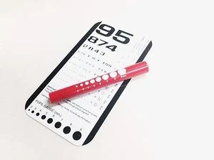 RED LED Pupil Gauge Medical Penlight With Rosenbaum Pocket Eye Chart - Picture 1 of 1