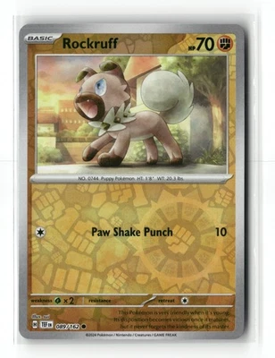 Rockruff Reverse Holo Common SV05: Temporal Forces 089/162 NM - Image 1 of 2