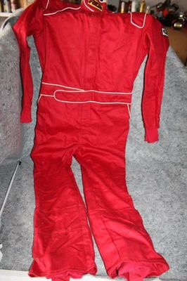 Traje de carreras RCI para hombre mediano rojo blanco FR resistente al fuego SFI 3-2A/1 carrera automática Foto 1 de 4
