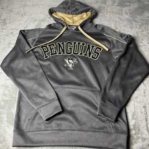 Eccellente felpa con cappuccio Pittsburgh Penguins foderata in pile da uomo taglia M autentica NHL - Foto 1 di 10