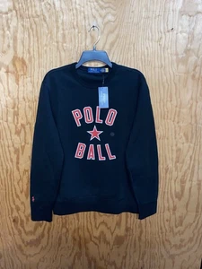 Polo Ralph Lauren Men’s Black Polo Ball Crewneck Pullover Size Medium $148 - Picture 1 of 10