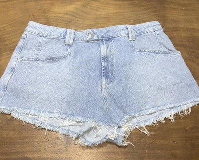 Free People Crvy High Voltage Denim Shorts. Blue. W35 - Image 1 of 4