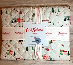 Cath Kidston London Weihnachten Schneetag Entenei Twin Quilt Tagesdecke Neu - Bild 1 von 3