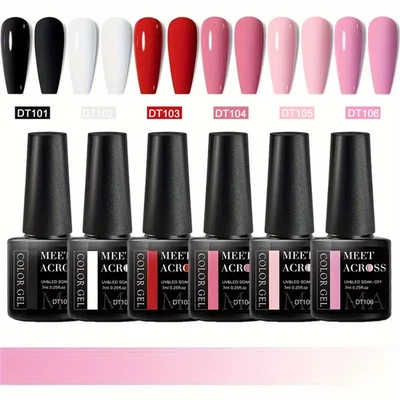 6 Stück Gel Nagellack Satz HEMA 7Ml Halb Permanent Klatsch UV - Bild 1 von 4