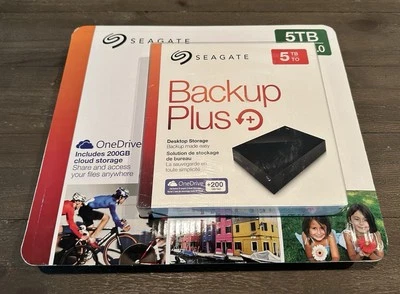 Seagate Backup Plus Desktop 5TB Hard Drive USB 3.0 STDT5000600 New Sealed - Image 1 of 4